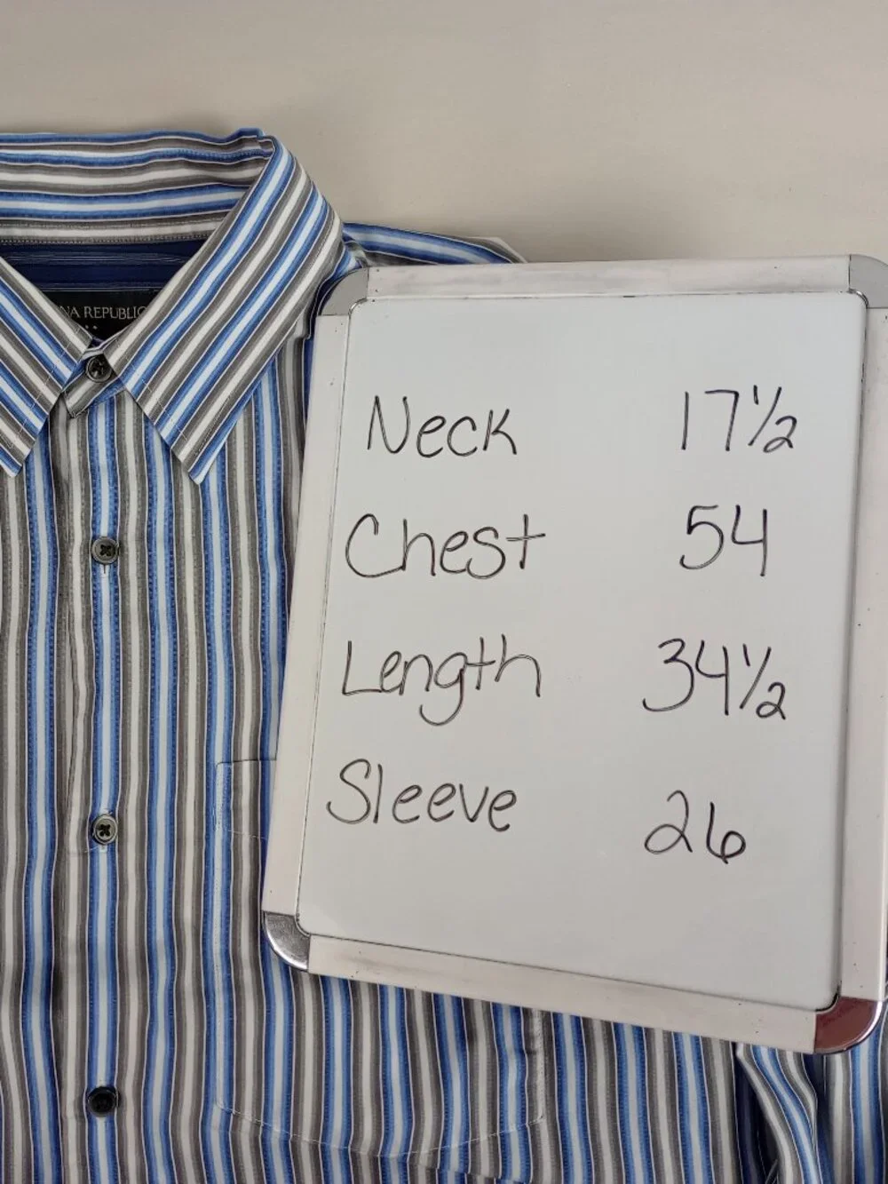 Banana Republic Mens‎ XL Classic Fit Blue Striped Long Sleeve Button Down Shirt